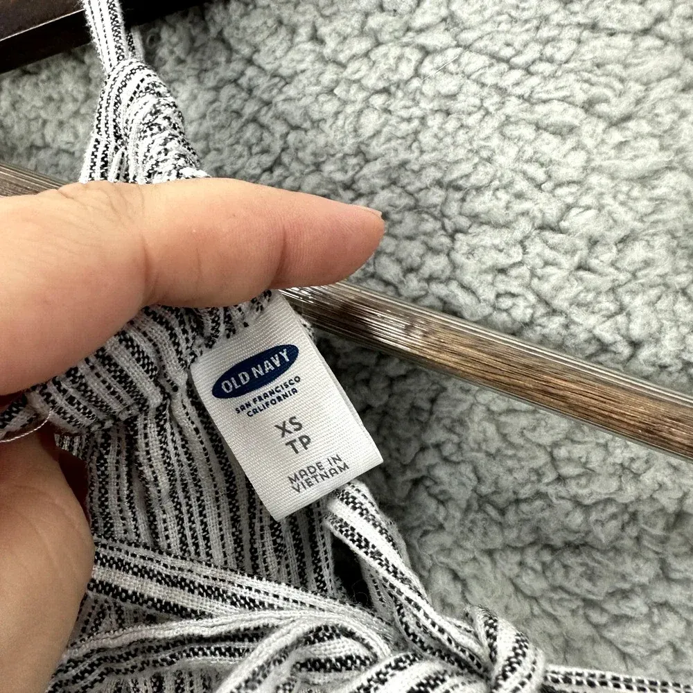 Old Navy Romper Womens‎ Small Blue Striped Halter Pockets Linen Blend Beach Boho - Image 3