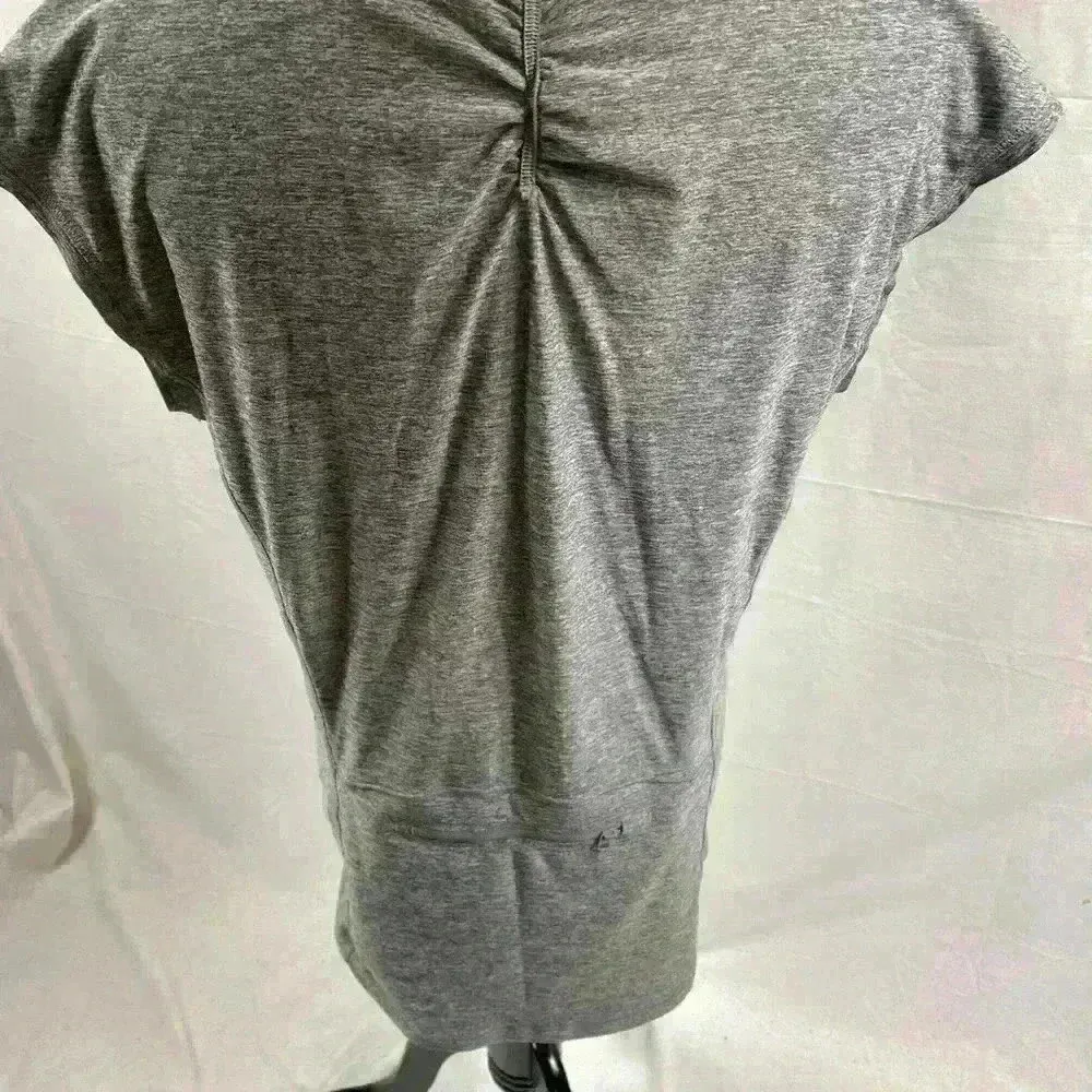 Athleta Sleeveless Bike Cycle Tank Top Large Grey Quarter Zip Gathered - Image 6