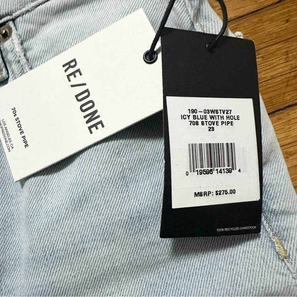 NWT RE/DONE COMFORT STRETCH HIGH RISE STOVE PIPE - Image 7