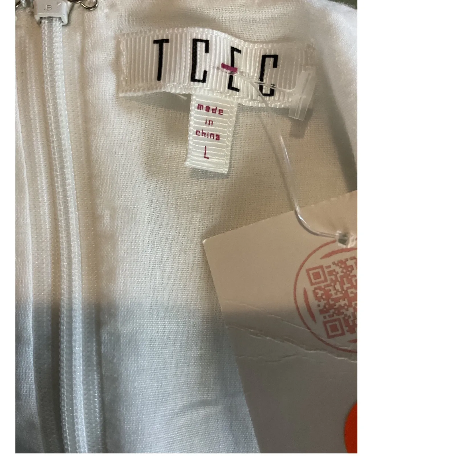 TCEC White Ruffle Hem Sleeveless Dress Party Cocktail Occasion L - Image 8