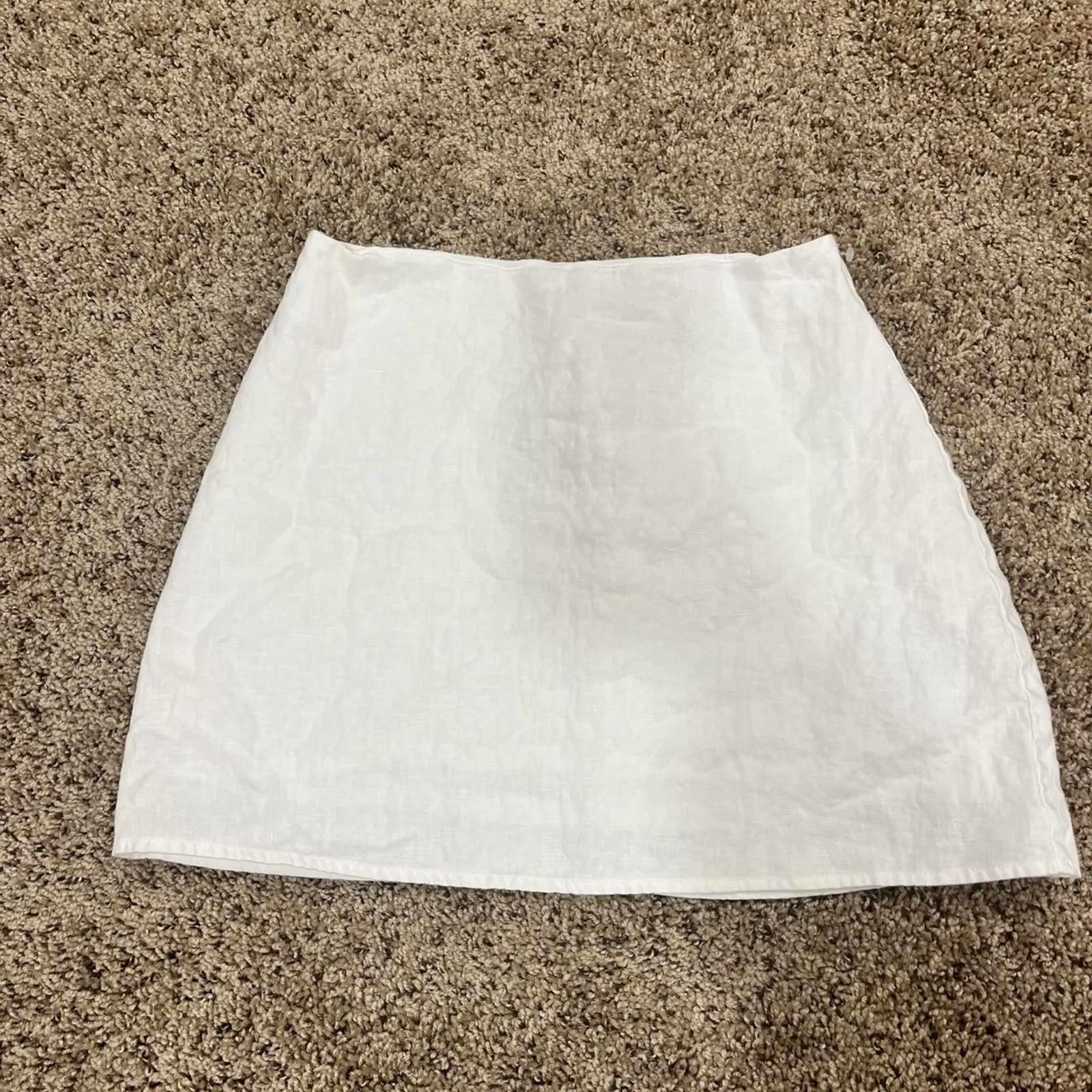 Reformation Veranda White Linen Mini Skirt - Image 2