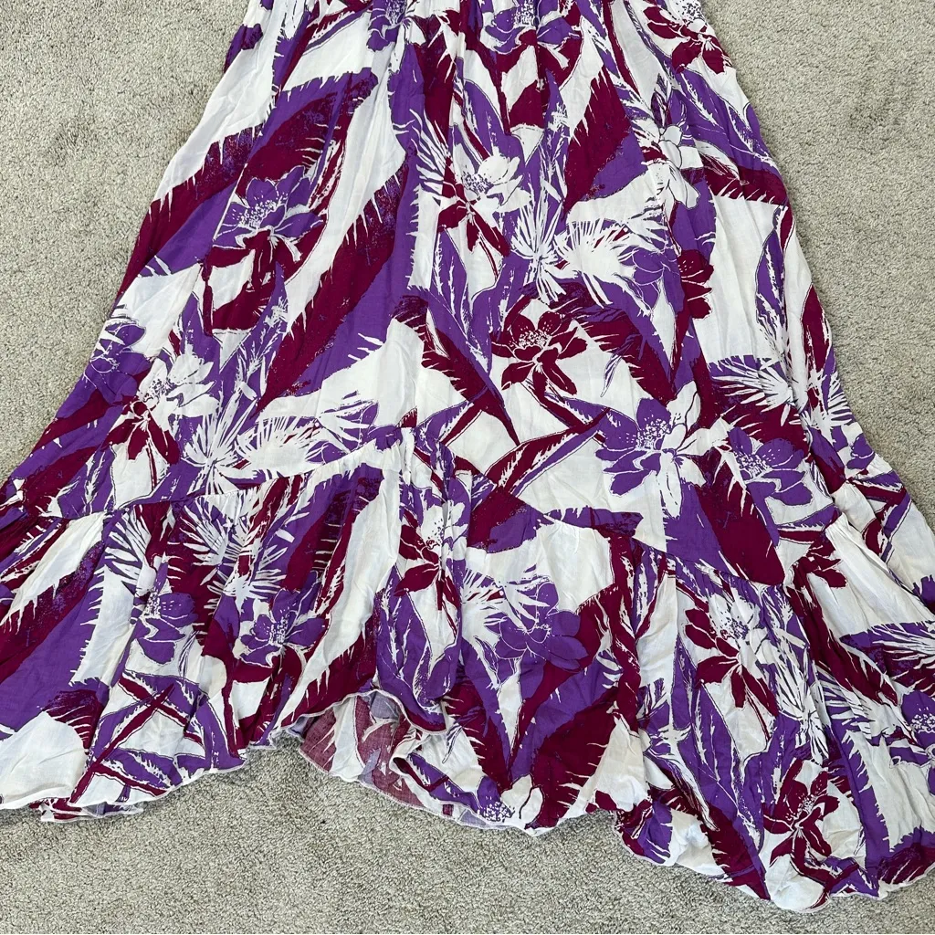 Intimately Free People Women’s Heat Wave Smocked Floral Maxi Dress Ruffle Size L - Image 9