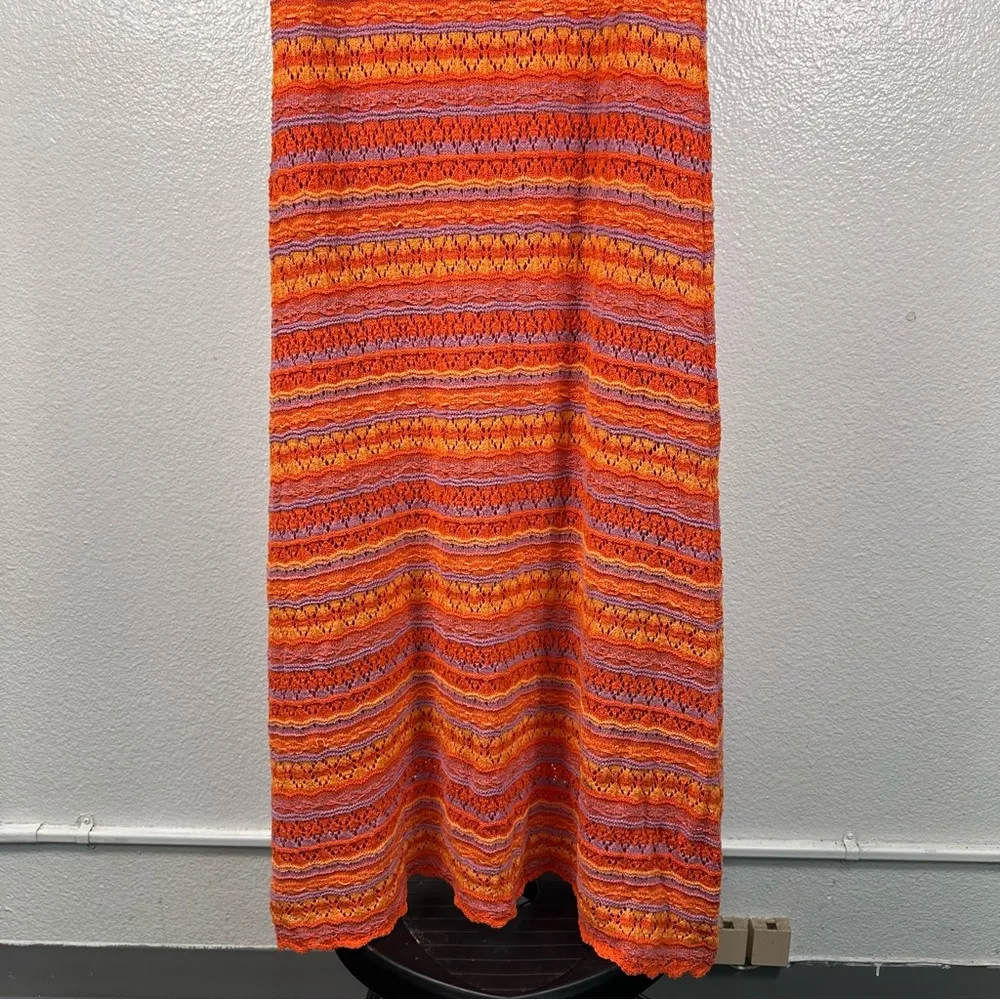 Sam Edelman | Orange Striped Crochet Women's Dress - Image 3