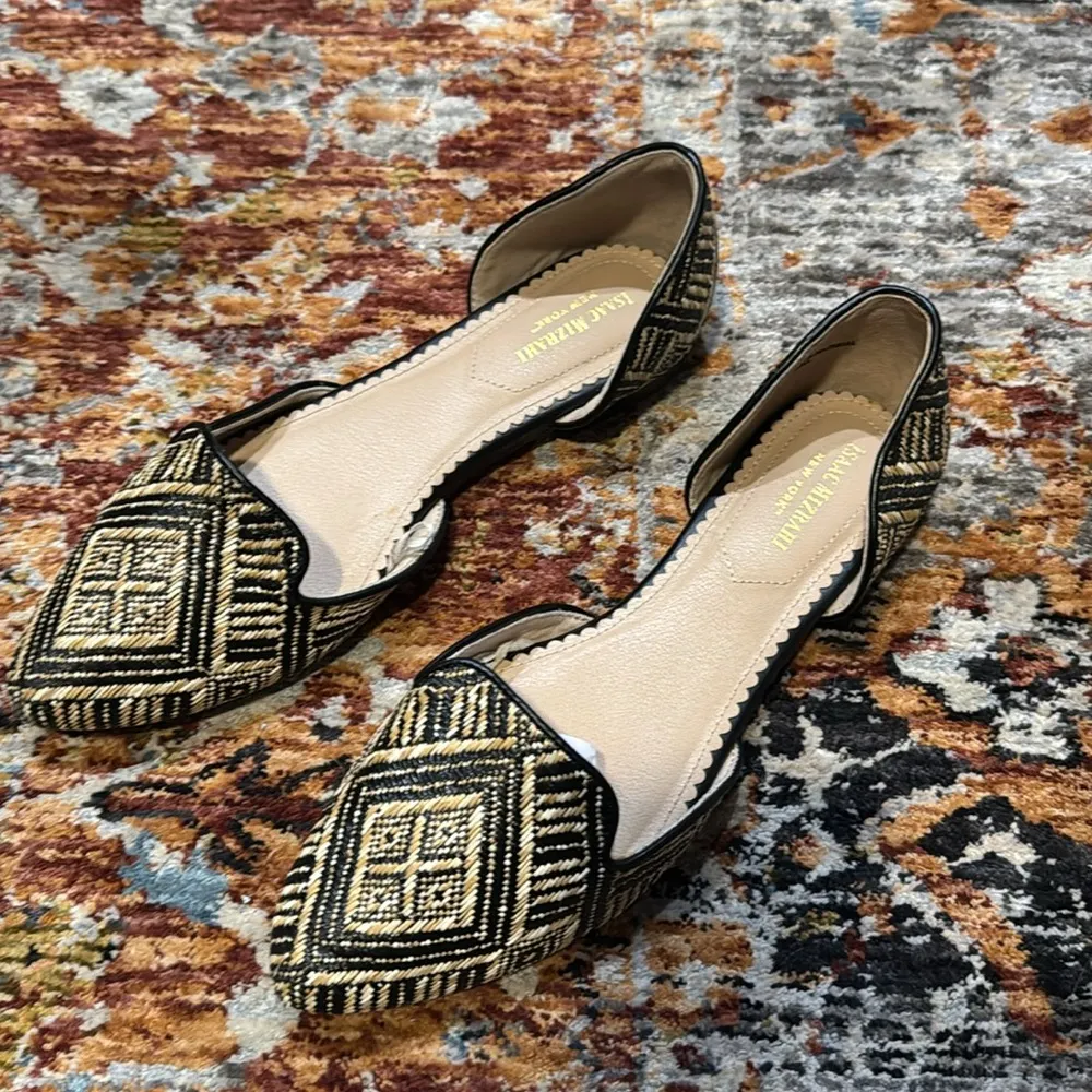 ISAAC MIZRAHI Woven Aztec Flats Size 8 - Image 4