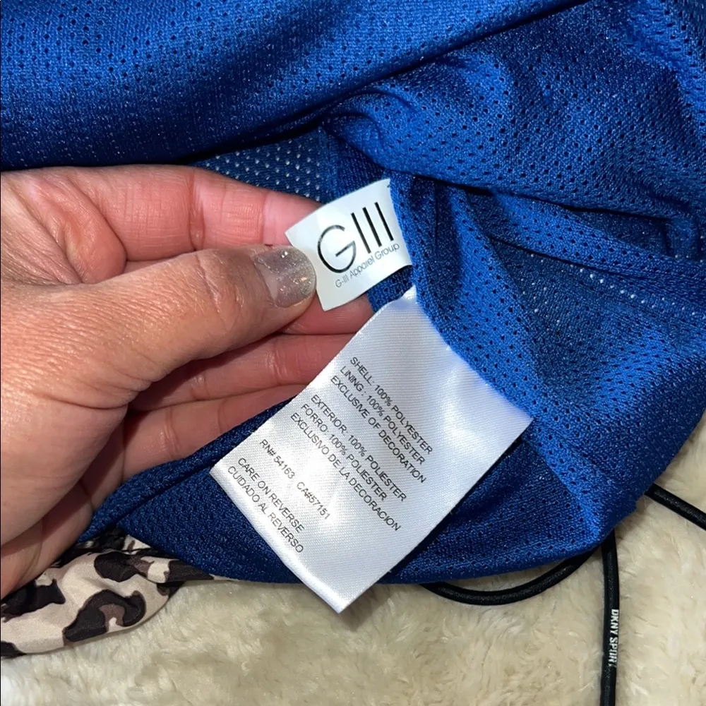 Golden State Warriors Jacket  DKNY Leopard Print with‎ Blue Lining - Image 11