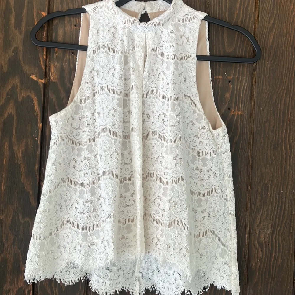 Love, Fire Love Fire cream lace top - Image 2