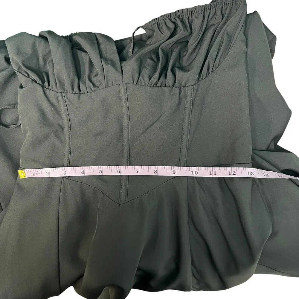 Marthea Womens Maxi Dres Large Corset Fairygoth Renaissance Witchy Regency Boho Black - Image 16