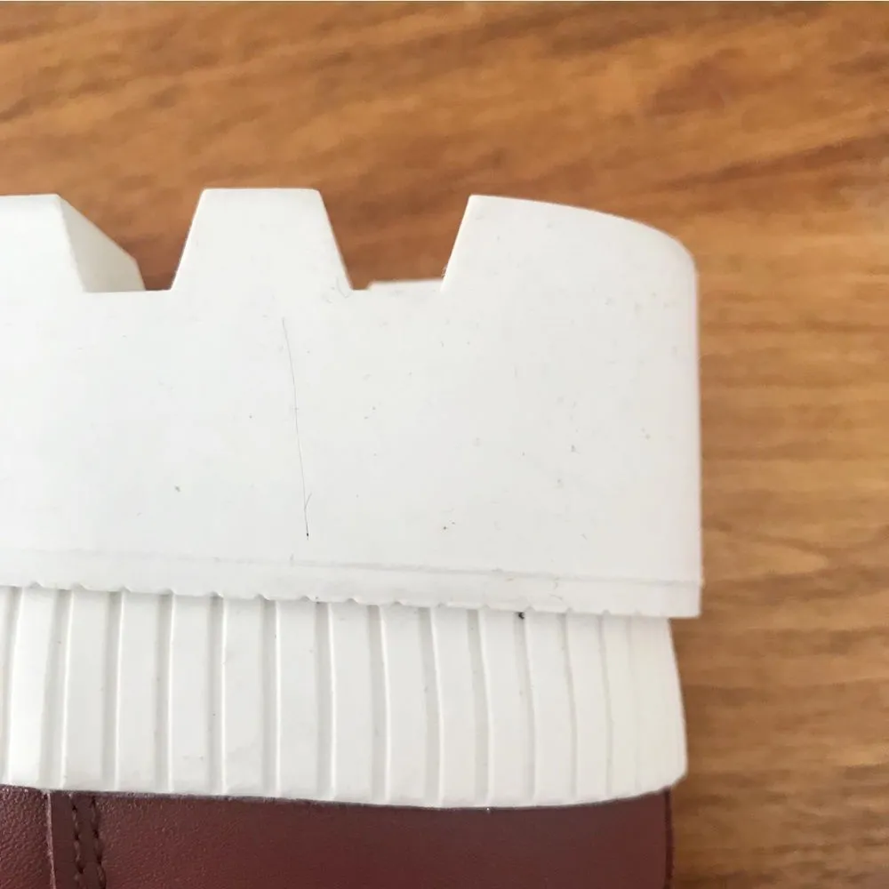 GIANNI BINI Rust Red Leather Lug Sole Platform Bootie Sneaker High Top‎ Size 6.5 - Image 12