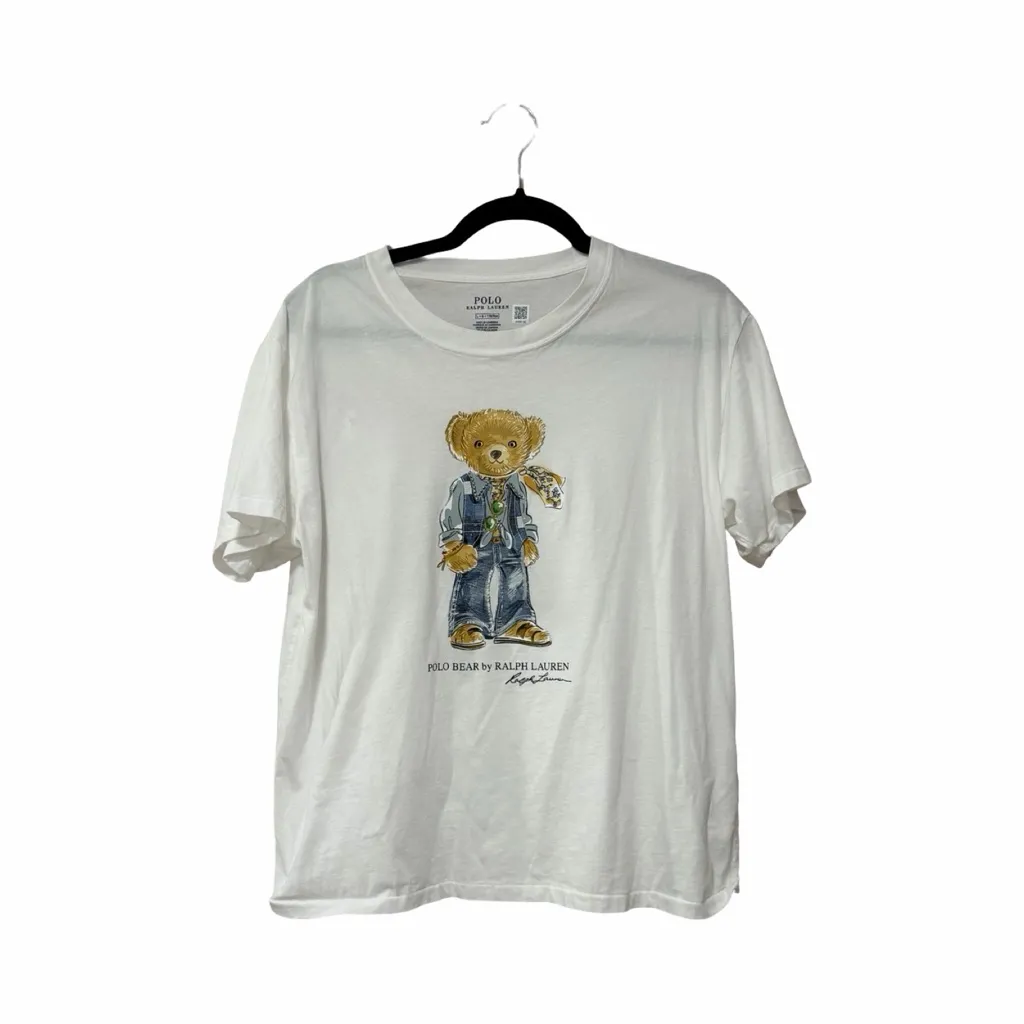 RALPH LAUREN Polo Bear Cotton Jersey Crewneck Short Sleeve Tee Sz L - Image 2