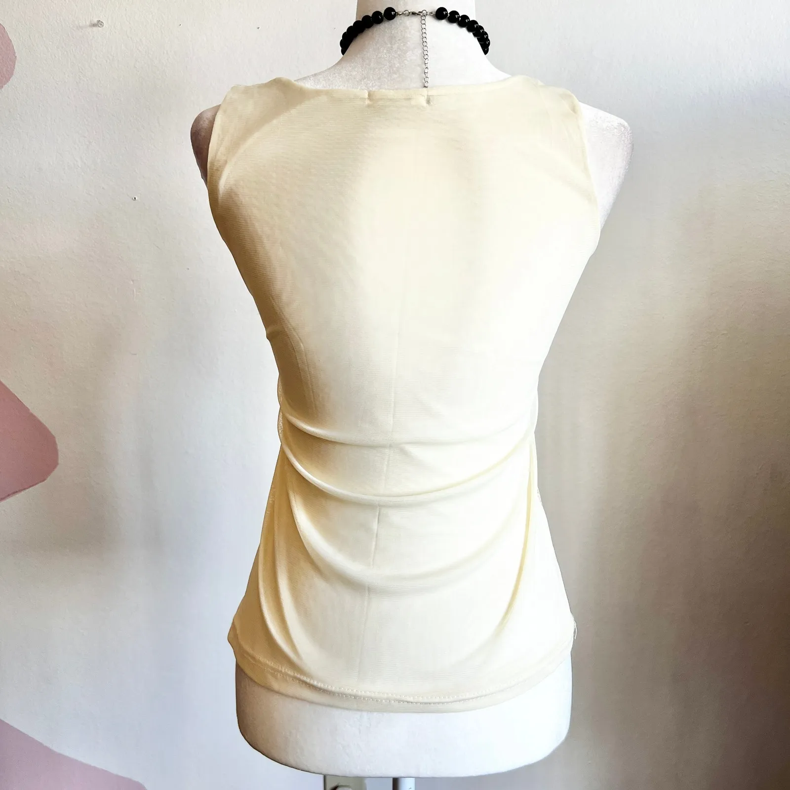 Gold Glitter Scallop Tank Top, Glam, Y2K, Party, Sparkly, Vintage,‎ Small, 2000s - Image 3