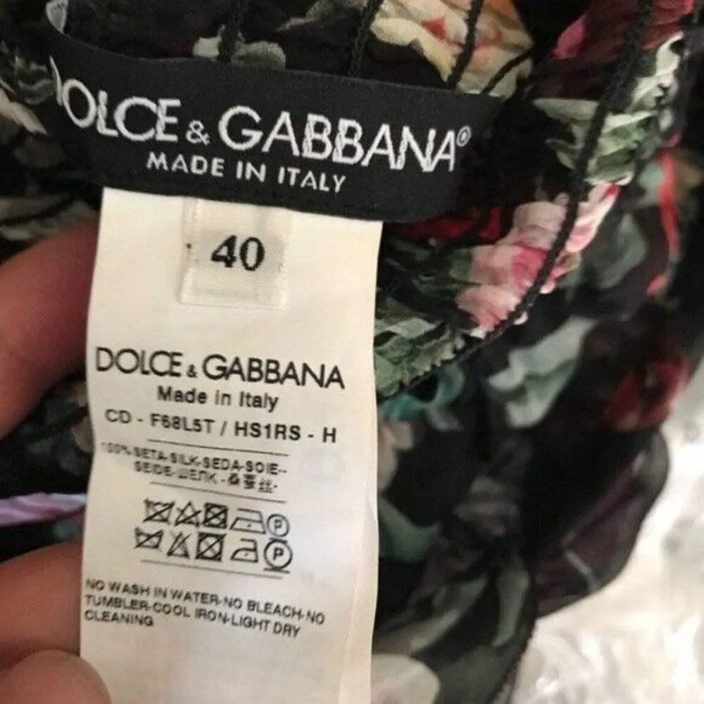 NWOT Dolce & Gabanna Silk Floral Dress Size 40 - Image 8