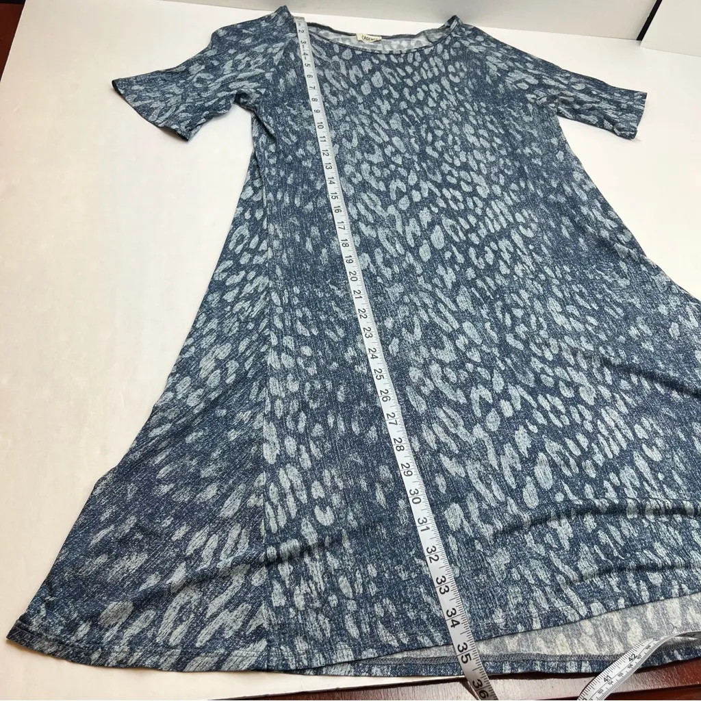 L’Agence Blue Printed Swing Dress‎ Womens Size Small Stretch Short Sleeve *FLAW* - Image 10