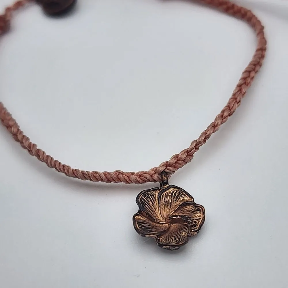 Pura Vida Coral Adjustable Hibiscus Cord Bracelet - Image 2