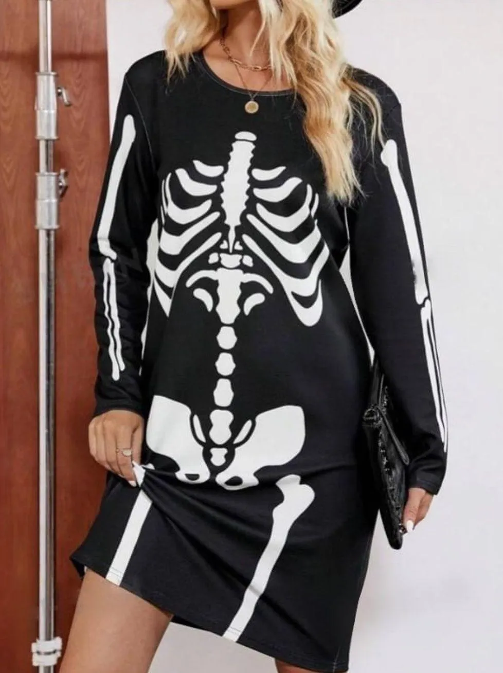 Nwt , Women’s Chic Halloween Skeleton Dress - Image 3