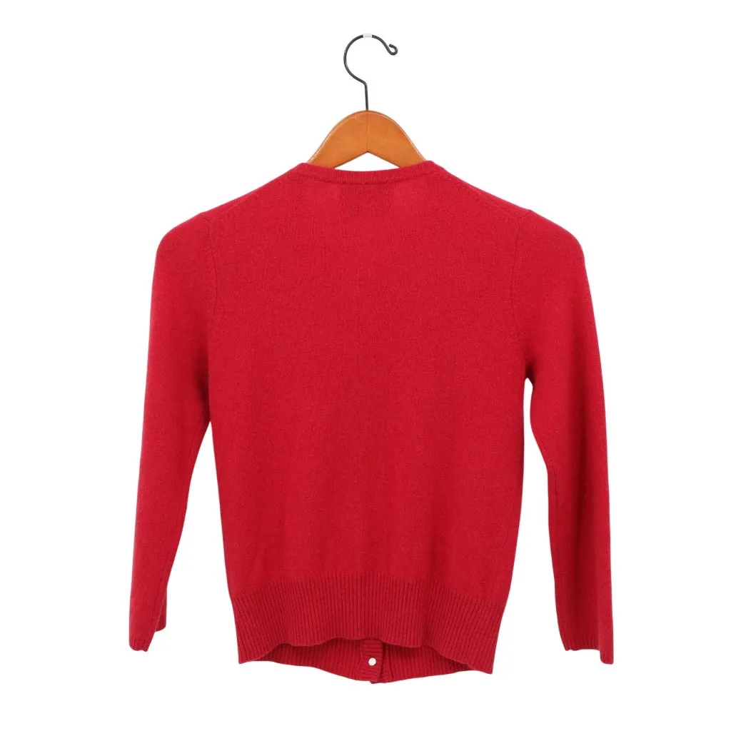 Twisted Heart Gold Logo Button Red 100% Cashmere Cardigan Sweater P Size undefined - Image 4