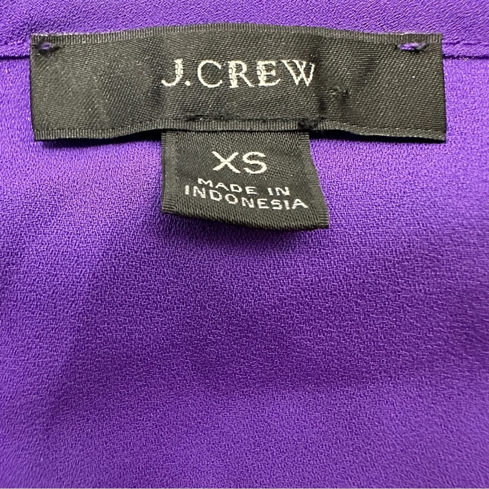 J.Crew Purple Blouse Women's Size XS Sleeveless Pleated Tie Neck Lightweight Top - Image 5