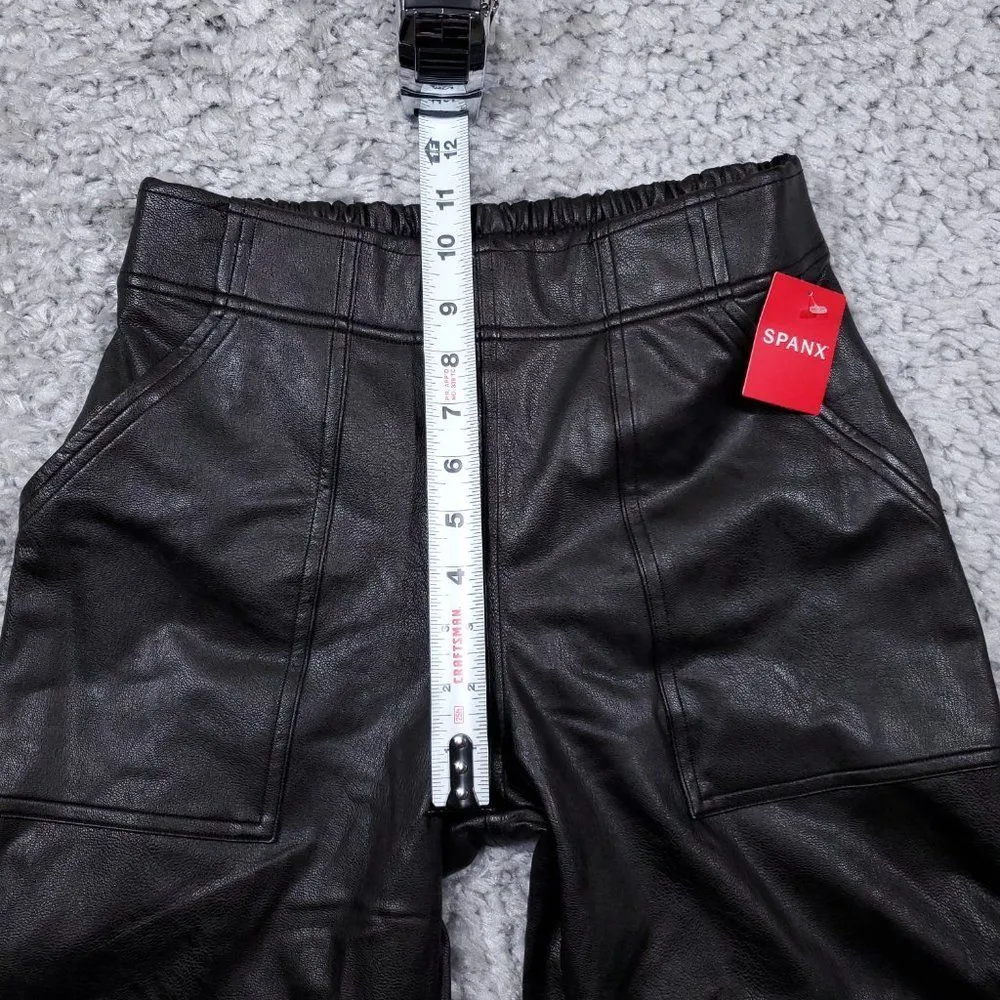 Spanx Leather Like Jogger Size Small Black High Rise Faux 20283R Pull On - Image 8