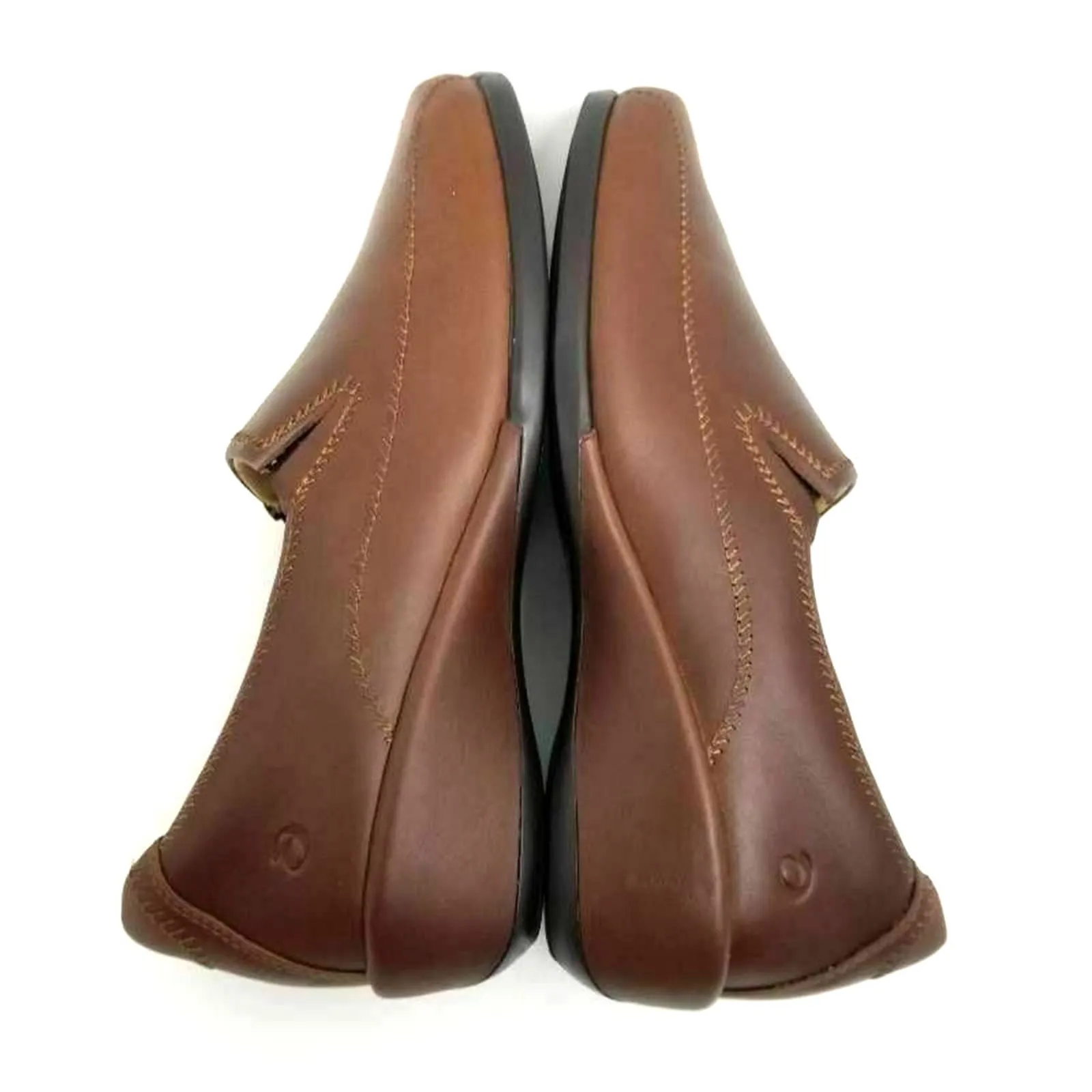 Aravon Womens Slip On Wedge Loafer Shoes Brown Leather Sz 7B - Image 10