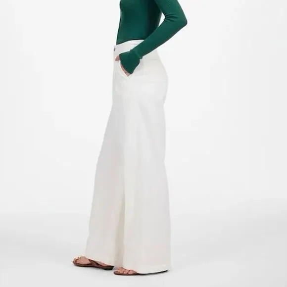 NWT Madewell Women's‎ The Harlow Wide-Leg Jean Airy Denim Trouser Off White 29 - Image 2