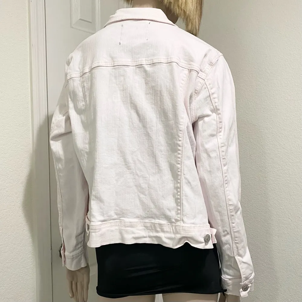 NINE WEST Jeans Ballerina Pink Denim Jacket Size XXL - Image 2