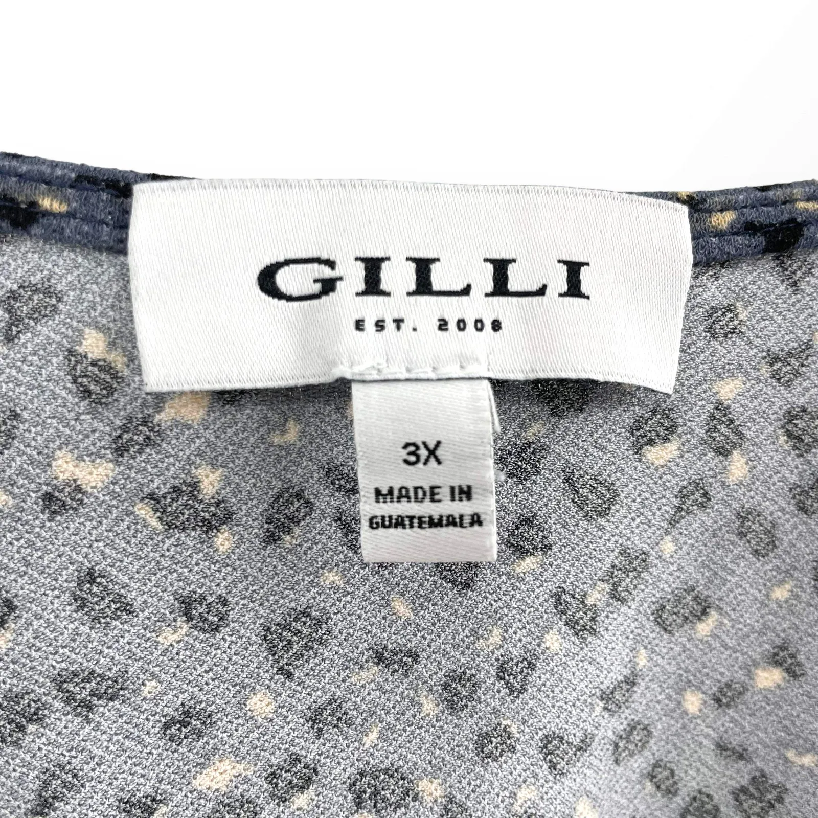 GILLI Blue Black Abstract Animal Print Surplice Wrap V - Image 3