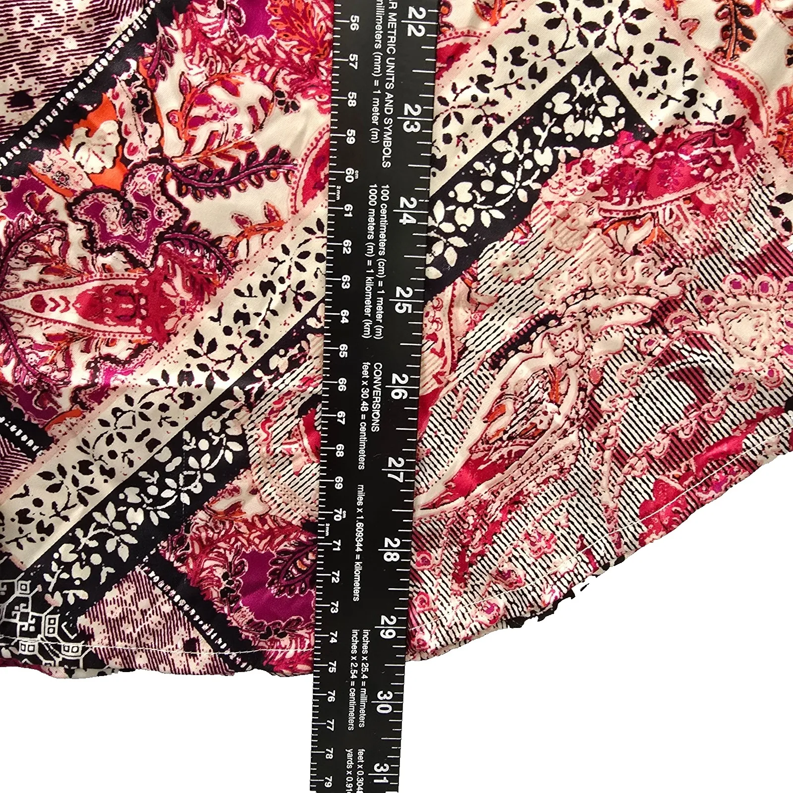 Y2K Vintage Floral Paisley Retro 90s Romantic Pajama Silky Night Shirt Top Large - Image 10