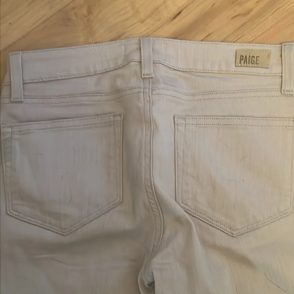 PAIGE Serenity Cara Block (tan & white) Ankle Zip Women’s Skinny Jeans - Image 6