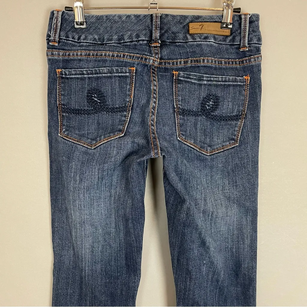 Seven7 Jeans Bootcut Size 27 Low‎ Rise Blue Stretch Whiskering Fades Women - Image 10