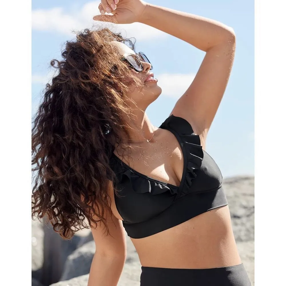 Aerie ✨ Ruffle Longline Triangle Bikini Sz Medium Top✨ - Image 2