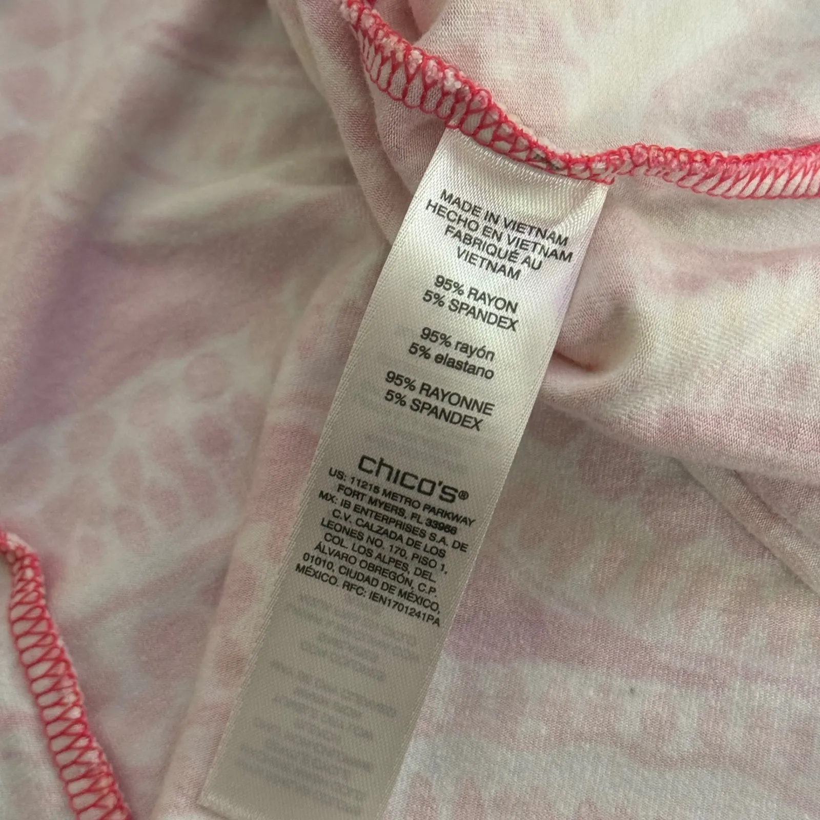 Chicos 1 Lace Up Pink White Paisley Mosaic Shelley Shift Dress Size M Resortwear - Image 5