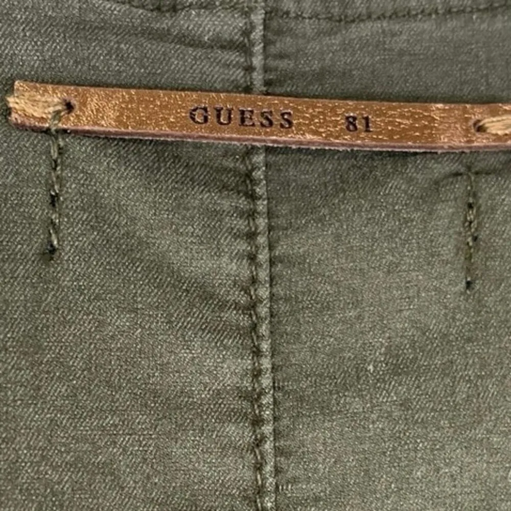 New Guess Maxine Olive Green Denim Sleeveless Zip Up Skinny Romper Jumpsuit Sz 6 - Image 4