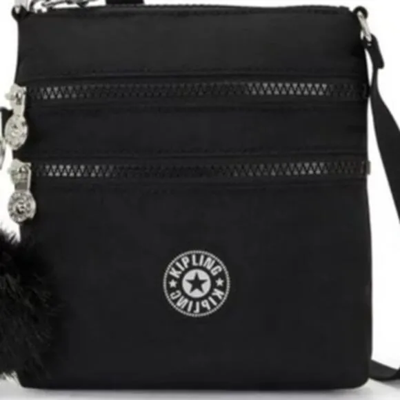 Kipling Alvar Extra Small Mini Bag Black Crossbody Purse Multizipper Pouches - Image 2
