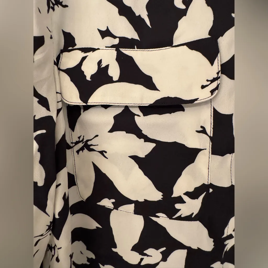 Joie Eastona Blue & White Derp Sea Floral Button Down Shirt Women’s Size XXS - Image 11