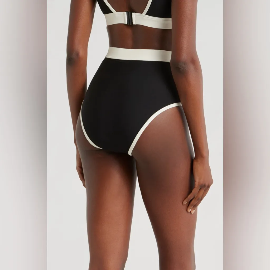 Bondi Born Jayde High Waist Bikini Bottom, Size Large , $165 Black - Image 5