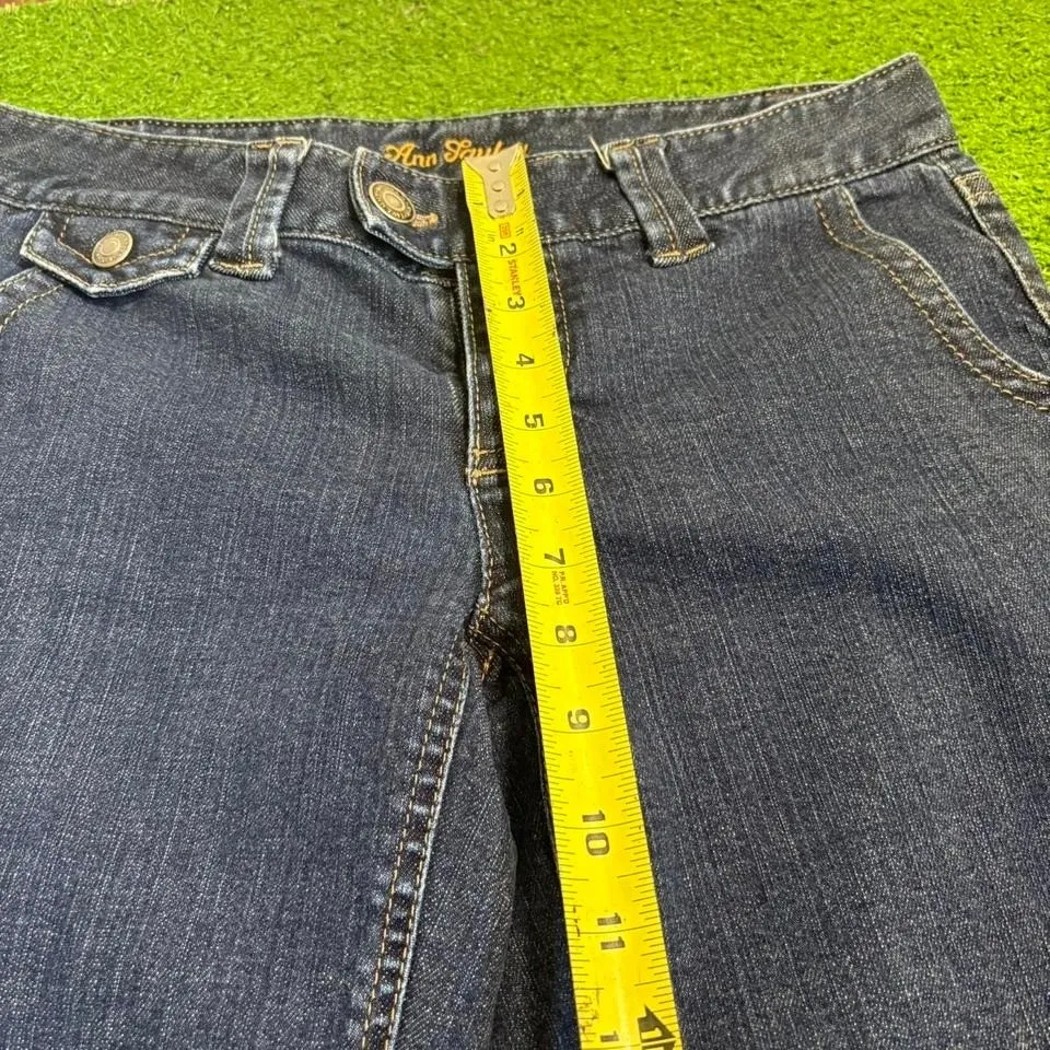 Ann Taylor Size 4 Y2K Modern Fit Lindsay Waist Denim Capri Low Rise Dark‎ Wash - Image 3
