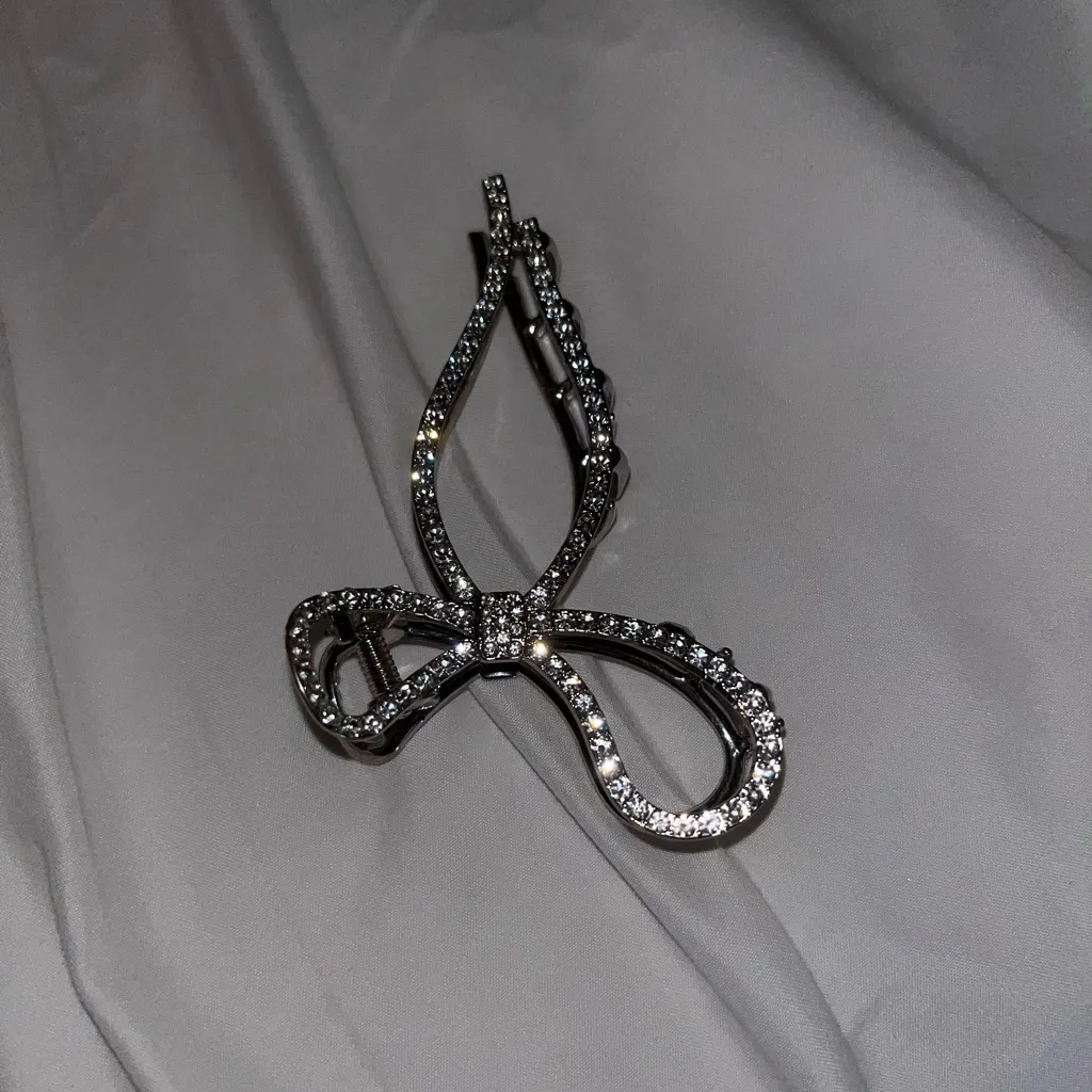 Rhinestone Claw Clip Silver - Image 9