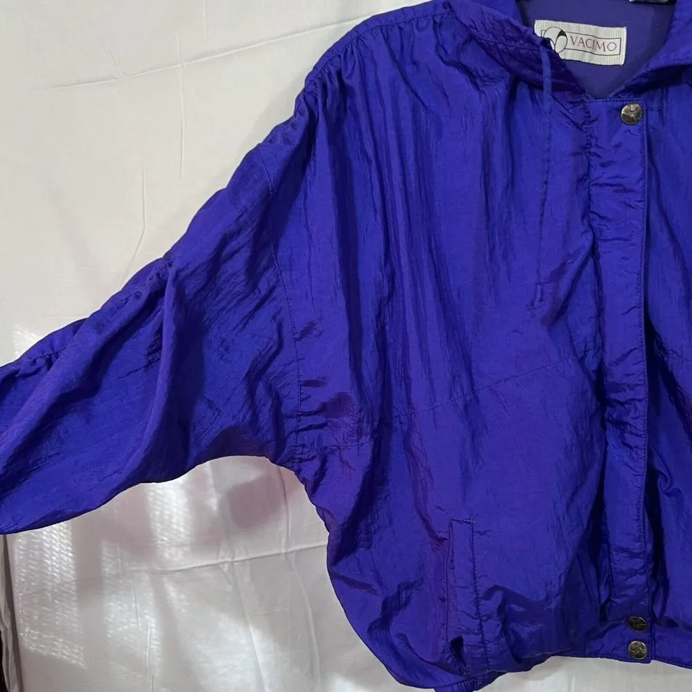 Vintage 80s Track Suit Womens Small Medium Blue Jacket Ruched Pants Puffy Size undefined - Image 11