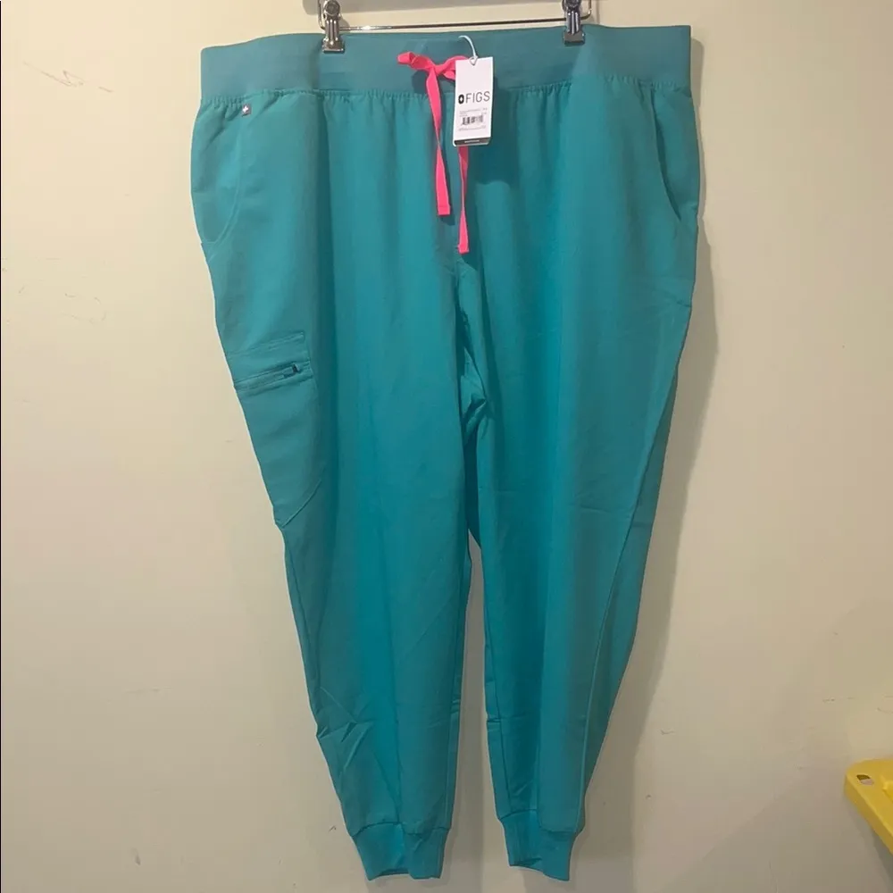 Women New Figs High Waisted Zamora Yoga Jogger Scrub Pant Surgical Green 5XLR - Image 2