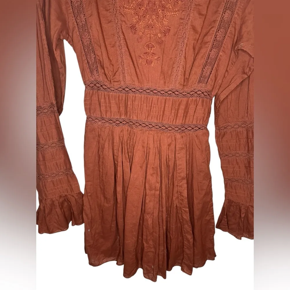 Free People Victorian Waisted Mini Dress Size 2 - Image 5