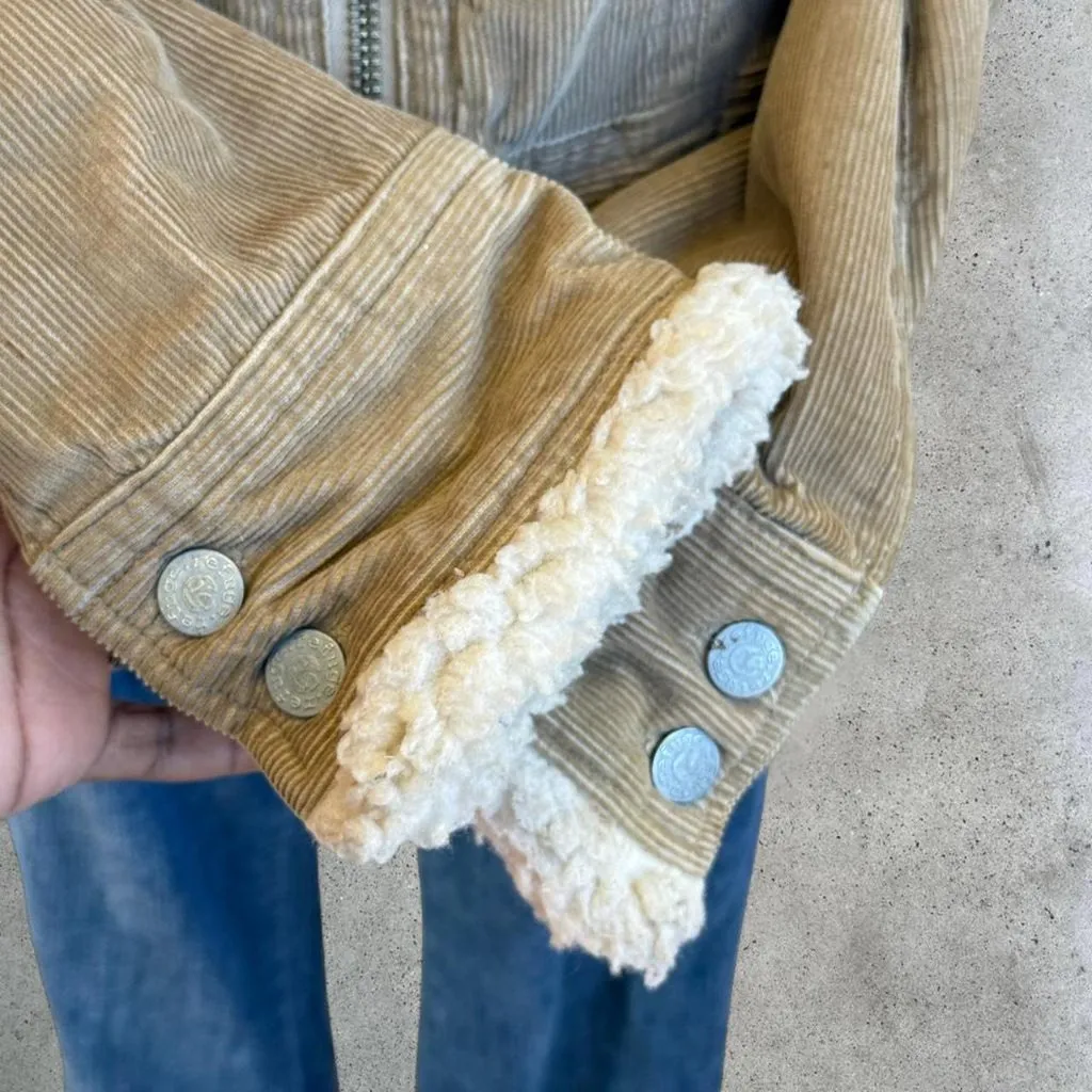y2k corduroy sherpa jacket Tan Size M - Image 4