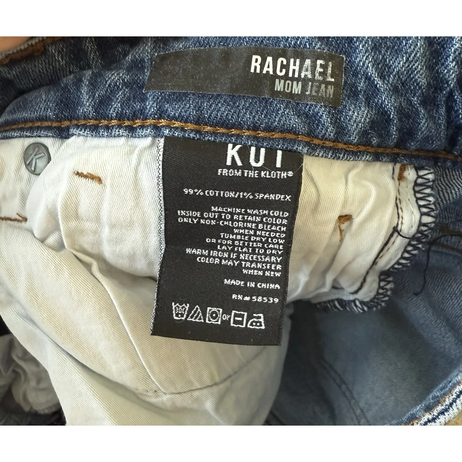 Kut From The Kloth Jeans Women's 4 Blue Rachael Fab Ab Mom High Rise‎ Distressed - Image 10