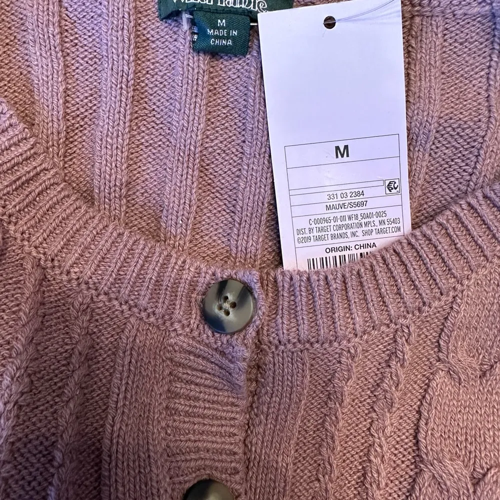 Women’s Button Up Sweater Mauve NWT Medium - Image 3