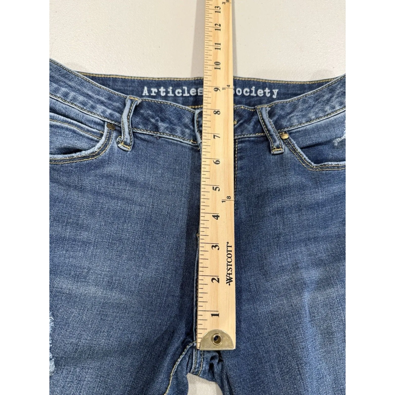 Articles of Society Jeans Women 26" Distressed Skinny Punk Stretch Travel Grunge - Image 6