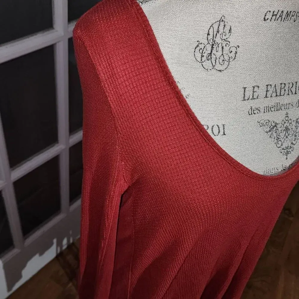 We The‎ Free People Womens Burnt Orange Malibu Thermal Shirt Medium - Image 3