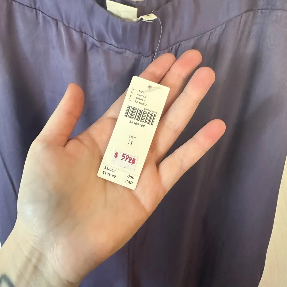 NWT By  Purple Silky Culottes Wide Leg PANTS Size Medium - Image 6