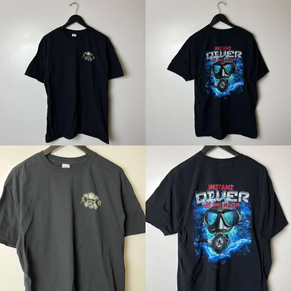 Instant Diver T Shirt Black XXL 2XL Graphic Tee Cotton Short Sleeve Solid Logo - Image 8