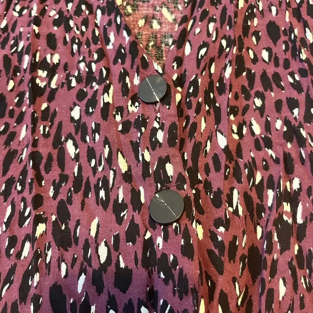 Top shop purple print button down crop blouse size 10 - Image 7