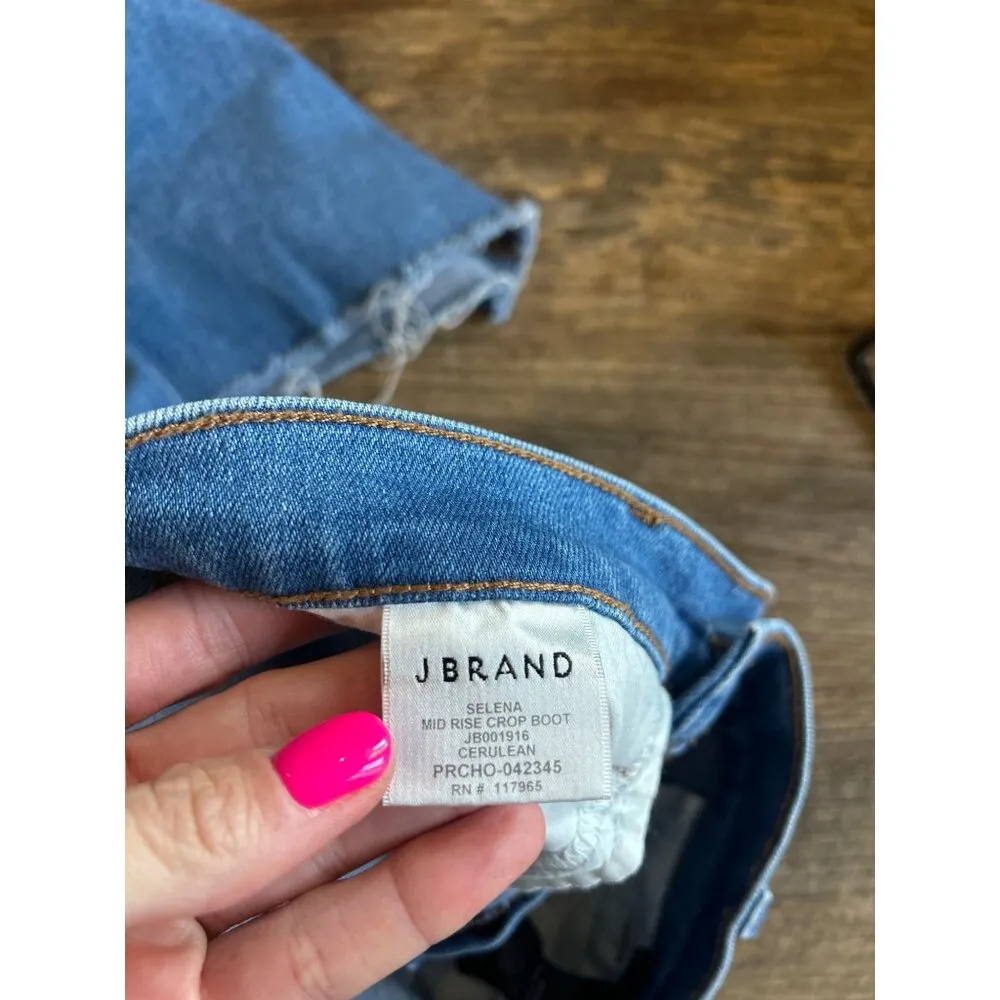 J Brand Selena Mid-Rise Crop Bootcut Jeans Cerulean Womens Size 26 - Image 9