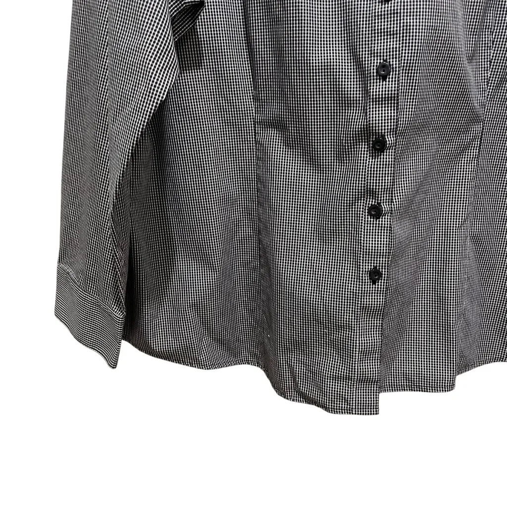 Foxcroft Checkered Button Down Shirt Long Sleeve Black and White Womens Size XXL - Image 2