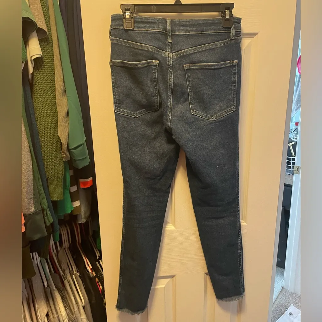 We the Free Free People Distressed Hem High Rise Jeans Denim Size 28 - Image 2